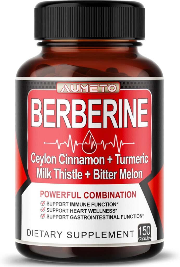 Berberine Supplement - Enhanced with Ceylon Cinnamon, Turmeric, Milk Thistle, Bitter Melon for Digestion, Immunity  Weight Managament (150 count (pack of 1))