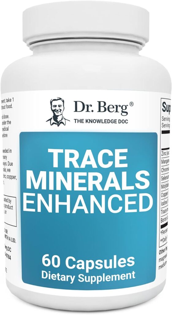 Dr. Berg Trace Minerals Enhanced Complex - Complete with 70+ Nutrient-Dense Minerals - Dietary Supplements - 60 Capsules