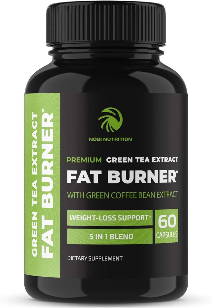 Green Tea Weight Loss Pills with Green Coffee Bean Extract | 45% EGCG | Belly Fat Burner, Metabolism Booster,  Appetite Suppressant for Women  Men | Vegan, Gluten-Free Supplement | 60 Capsules