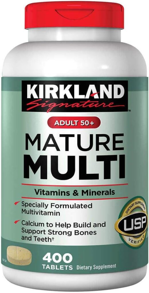 Kirkland Signature Adult 50+ Mature Multi Vitamins  Minerals, 400 Tablets (Pack of 3)