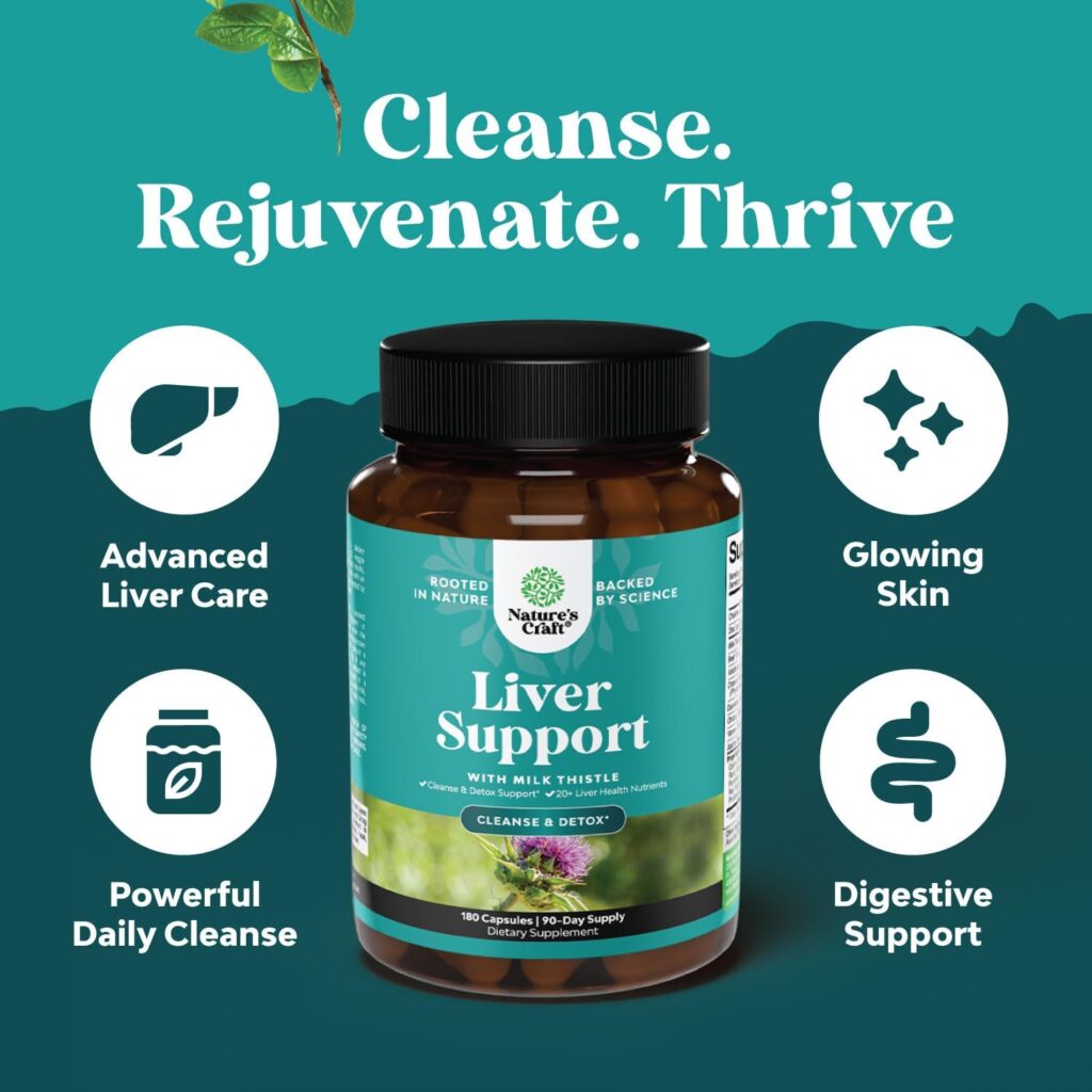 Liver Cleanse and Detox  Repair Formula - Herbal Liver Support Supplement with Milk Thistle Dandelion Root  Artichoke Extract for Liver Health - Silymarin Milk Thistle Liver Detox Capsules