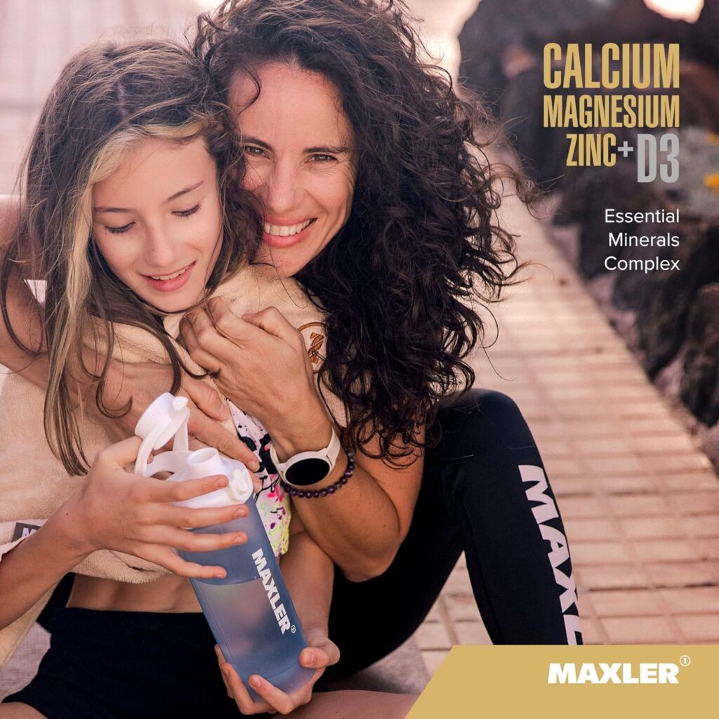 Maxler Calcium Magnesium Zinc Plus Vitamin D3 - Essential Minerals Supplement - Calcium 1000mg Magnesium 600mg Zinc 15mg Vitamin D3 600IU - Immune Support - 90 Calcium Magnesium Zinc D3 Tablets